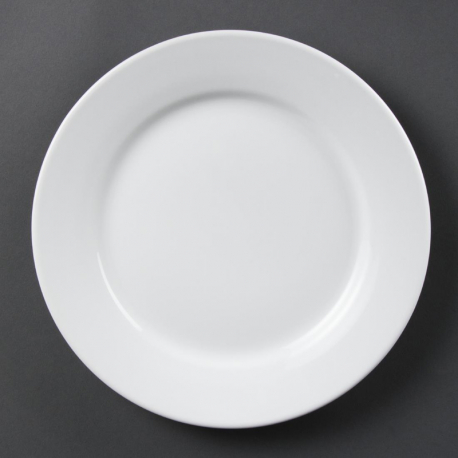 Olympia Whiteware Wide Rimmed Plates 250mm 12 Pack