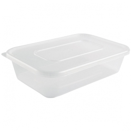 Fiesta Plastic Microwavable Containers With Lid Small 500ml (Pack of 250)
