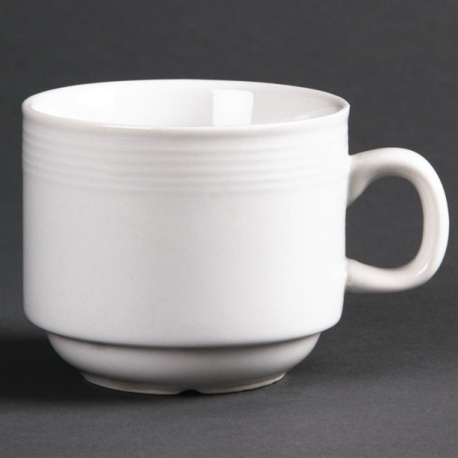 Olympia Linear Stacking Tea Cups 200ml 12 Pack