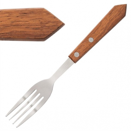 Olympia Steak Forks Wooden Handle 12 Pack