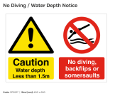 No Diving / Pool Depth Notice - SPS027