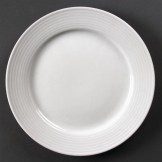 Olympia Linear Wide Rimmed Plates 250mm 12 Pack