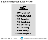 6 Swimming Pool Rules Notice - LP002