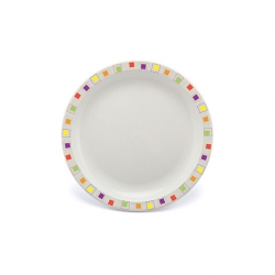 Narrow Rimmed Plate Abstract Multi 7" Nr (10 pcs)
