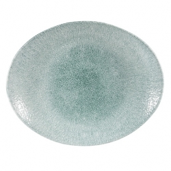 Raku Green Oval Coupe Plate 31.7X25.5cm (12 pcs)