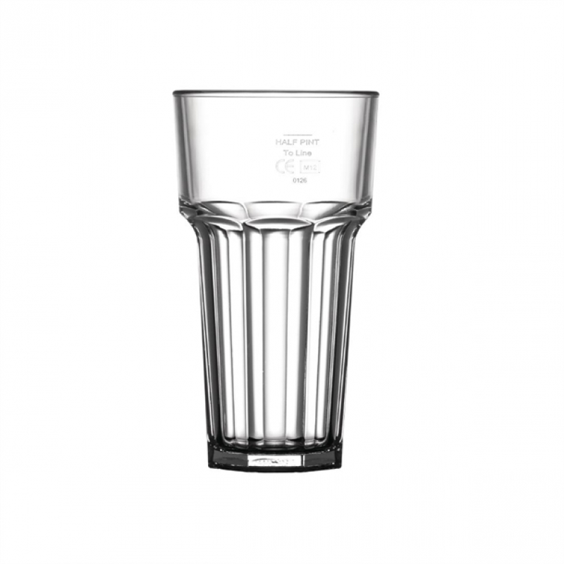 BBP Polycarbonate American Hi Ball Glasses Lined Half Pint CE Marked at 285ml 36 Pack