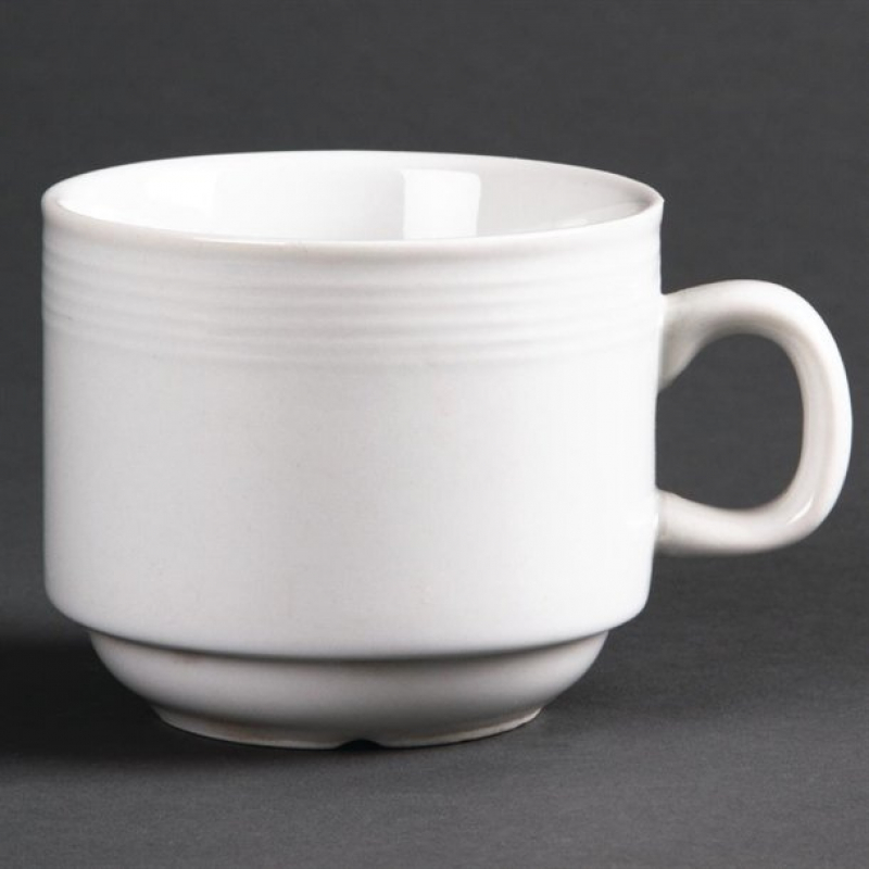 Olympia Linear Stacking Tea Cups 200ml 12 Pack