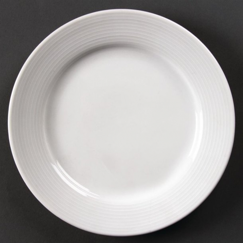 Olympia Linear Wide Rimmed Plates 200mm 12 Pack